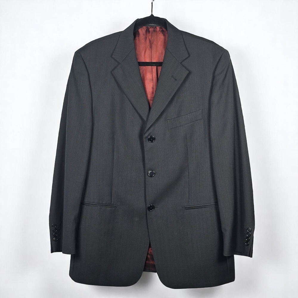 Lubiam Blazer Virgin Wool Sport Coat Business Casual Men Size 50R Gray Italy